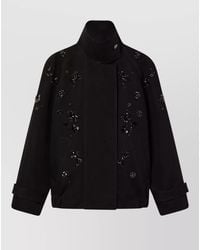 Golden Goose - Embellished Floral Embroidered Cropped Oversized Jacket - Lyst