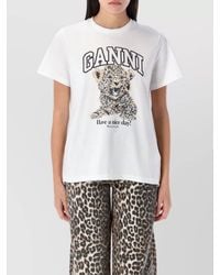 Ganni - Leopard T-Shirt - Lyst