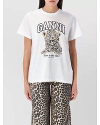 Ganni - Leopard T-Shirt - Lyst