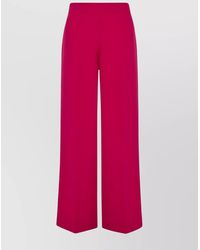 P.A.R.O.S.H. - Wide-Leg High Waist Trousers With Seam Detailing - Lyst