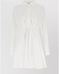 Patou - Cotton Pleated Midi Shirt Dress - Lyst