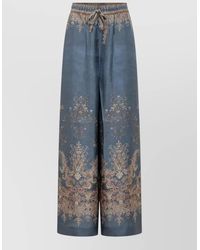 Zimmermann - Silk High-Rise Wide-Leg Printed Pyjama Trousers - Lyst