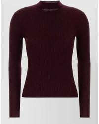 Jil Sander - Wool Blend Sweater Fitted Silhouette Mock Neck - Lyst