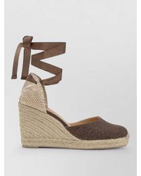 Castañer - Espadrille Wedge Sandals Round Toe Glitter - Lyst