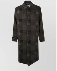 Les Deux - Wool Patchwork Single Breasted Coat - Lyst
