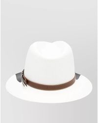 Borsalino - Country Straw Hat Wide Brim Contrast Band - Lyst