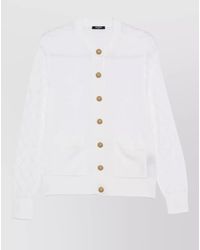 Balmain - Virgin Wool Long-Sleeve Cardigan - Lyst
