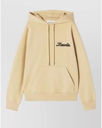 Lanvin - Hooded Crewneck Sweater Kangaroo Pocket Ribbed Hem - Lyst