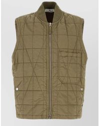 Stone Island - Army Cotton Blend Sleeveless Jacket - Lyst