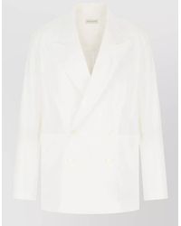Dries Van Noten - Cotton Blazer Double Breasted Notched Lapels - Lyst