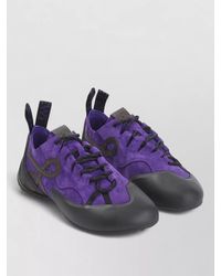 Loewe - Grip Lace Up Sneakers Suede Calfskin - Lyst