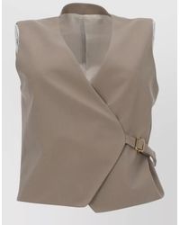 PT Torino - Angela Tailored Wrap Waistcoat Buckle Detail - Lyst