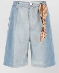 Marni - Denim Bermuda Shorts Belt Loops Tie - Lyst