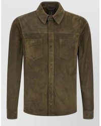 Giorgio Brato - Suede Shirt Jacket Chest Pockets Long Sleeves - Lyst