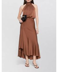 Silk95five - Villette Top Halterneck Bow Keyhole Back - Lyst