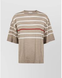 Brunello Cucinelli - Cashmere Wool Short-Sleeve Round-Neck Sweater - Lyst