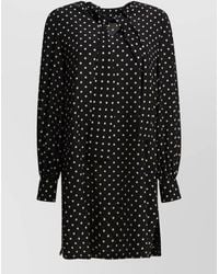 Valentino - Long Sleeve Flared Dress Knee Length Dots - Lyst