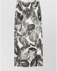 Alysi - Long Silk Skirt High Waist Slit - Lyst