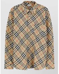 Burberry - Linen Shirt Check Pattern Long Sleeves - Lyst