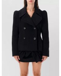 7 For All Mankind - Wool Double-Breasted Coat - Lyst