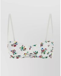 Tory Burch - Floral-Print Bikini Top - Lyst