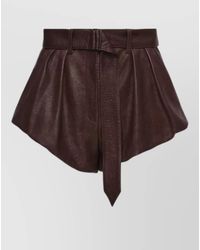 Magda Butrym - High Rise Leather Shorts Belt Detail - Lyst