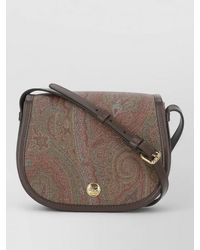 Etro - Paisley Cotton Leather Crossbody Shoulder Bag - Lyst
