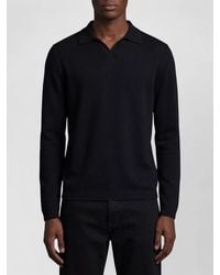 The Row - Cashmere Ribbed Long-Sleeve Polo Shirt - Lyst