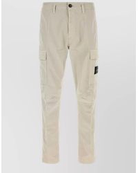 Stone Island - Stretch Cotton Cargo Trousers Straight Leg - Lyst