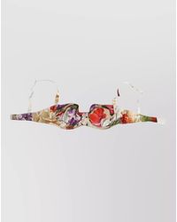 Dolce & Gabbana - Silk Floral Print Balconette Bra - Lyst