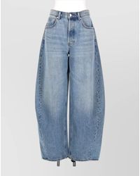 Alexander Wang - Crystal-Embellished High-Rise Wide-Leg Denim Jeans - Lyst
