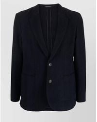 Emporio Armani - Virgin Wool Plaid-Check Single-Breasted Blazer - Lyst