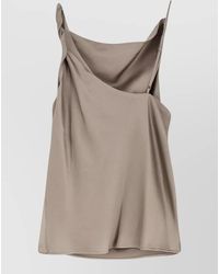Alysi - Satin Top Asymmetric Draped Cut Out Back - Lyst
