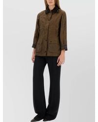 Barbour - Corduroy Collar Coat Flap Pockets - Lyst