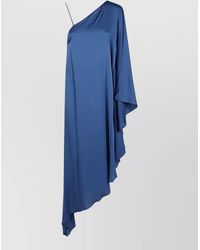 Silk95five - Asymmetric Long Dress One Shoulder Draped - Lyst