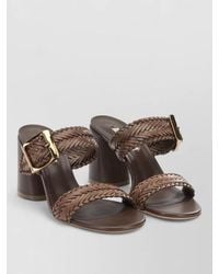 Casadei - Sandals Open Toe Block Heel Braided Straps - Lyst