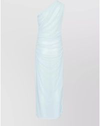 ROTATE BIRGER CHRISTENSEN - One Shoulder Maxi Dress Ruched Slit - Lyst