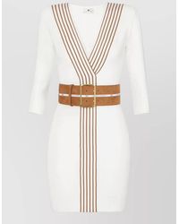 Elisabetta Franchi - Striped Knit Mini Dress - Lyst