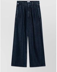 Citizens of Humanity - Denim Pleated Wide-Leg Trousers - Lyst