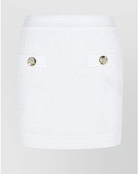 Balmain - High-Rise Tweed Mini Skirt - Lyst
