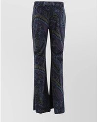 Etro - Velvet Paisley Jacquard Flared Trousers - Lyst