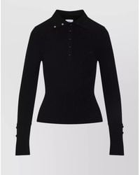 Courreges - Ribbed Long-Sleeve Polo Shirt - Lyst
