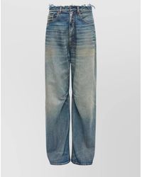 MM6 by Maison Margiela - Denim High-Rise Wide-Leg Jeans - Lyst