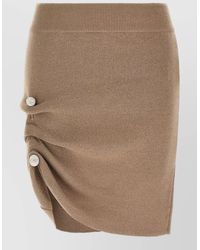GIUSEPPE DI MORABITO - Virgin Wool Asymmetric Draped Mini Skirt - Lyst