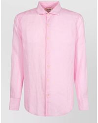 MC2 Saint Barth - Pamplona Linen Shirt Long Sleeve Regular Fit - Lyst