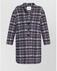 Isabel Marant - Wool Blend Checked Single Breasted Coat - Lyst