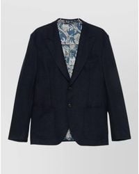 Etro - Tailored Blazer Jacket Notch Lapels Pockets Vent - Lyst