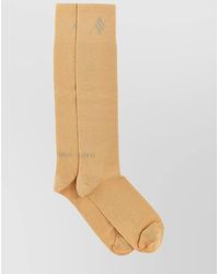 The Attico - Logo Knee-High Socks With Ribbed Cuffs - Lyst