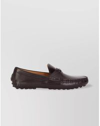 Ferragamo - Grained Leather Driver Loafers With Metal Detail - Lyst