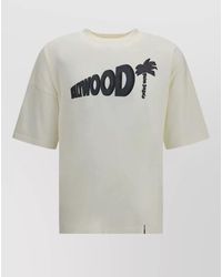 Palm Angels - Cotton Ribbed Crew-Neck Short-Sleeve Printed T-Shirt - Lyst